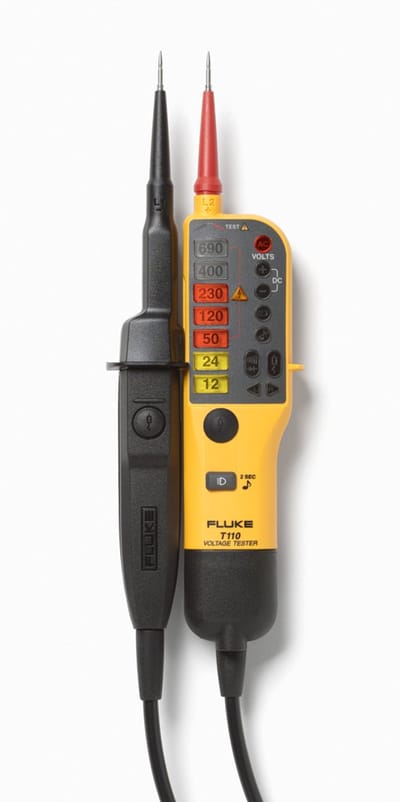 Fluke T110 Tweepolige spanningstester CAT III 690 V, CAT IV 600 V LED, Vibratie, Akoestisch