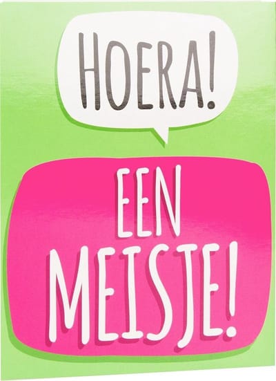 Paper Dreams Wenskaart Hoera! Een Meisje! 16 X 12,5 Cm Groen