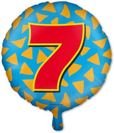 LUQ – Folie Ballon Happy Party 7 Jaar – Veelkleurig Design – Luxe Verjaardag Decor – Feest Versiering – Helium Ready