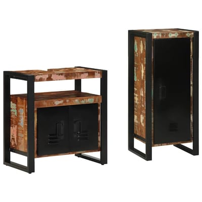 vidaXL Badkamermeubel Set met lade 2 pcs Massief Gerecycleerd Hout