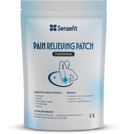 Sensefit - warmte pleister - warmtepleisters - pleisters - Gewrichtspijn en spierpijn - Warmte Patches - knie pijn - Nekpijn - Rugpijn - tijgerbalsem - kruik - warmte pleisters rug - heat patch - warmtedeken - warmtekussen - migraine masker