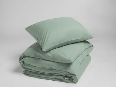 Yumeko dekbedovertrek percal katoen jade groen 140x220 + 1/60x70 - Bio, eco & fairtrade