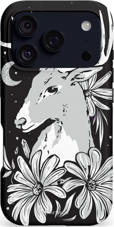 Casetastic hoesje geschikt voor Apple iPhone 17 Pro - MagSafe - Dubbellaagse bescherming - Lunagewei - Fashion Case - Zwart Lichtgrijs Wit