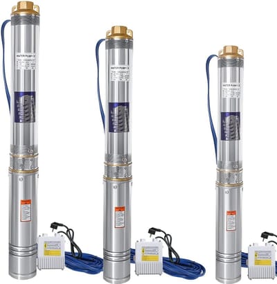 Diepbronpomp - Dompelpomp Bronpomp - Water Verplaatsen - Zandbestendig Roestvrij Staal - 81 Meter Hefhoogte - Zilver