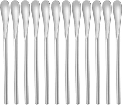 Set van 12 RVS Roestvrijstalen 5 Inch Koffie Roerlepels voor Iced Tea en Drankjes