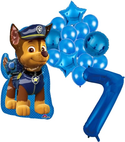 Paw Patrol Chase ballonnen pakket - 58x78cm - Folie Ballon - 7 jaar - Themafeest - Verjaardag - Ballonnen - Versiering - Helium ballon
