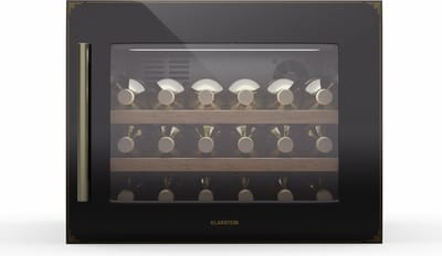 Klarstein Vinsider Victoria 28 wijnkoeler – 28 flessen, 1 zone, 5–20°C, touchscreenbediening, LED-verlichting, trillings- en UV-bescherming, stil, klaar voor installatie, zwart