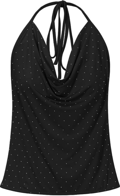 Modieuze Sunkissed Haltertop met Open Rug – Trendy Damestop met Neksluiting – Stijlvolle Mouwloze Top - Zwart - S