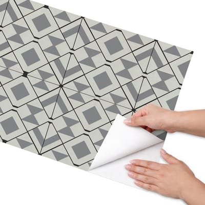 Coloray Meubel Wrap Folie - Grijs Meubelfolie - 50x100 cm - Decoratiefolie Moderne geometrie - Meubel Wrap Folie - Geometrische Meubelfolie - Plakfolie Meubels - Keuken decoratie - Achtergronden en patronen