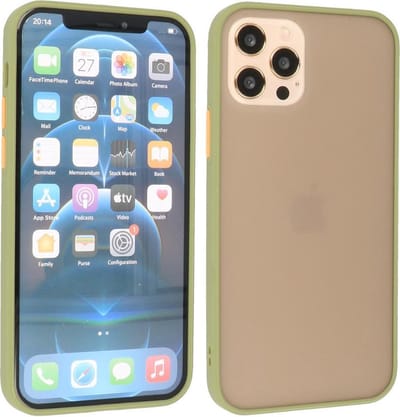Hoesje Geschikt voor de iPhone 12 & iPhone 12 Pro - Hard Case Backcover Telefoonhoesje - Groen