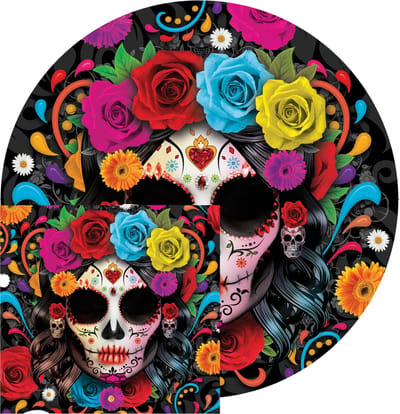 Fiestas Day of the dead feest servies set - borden/servetten - 24x - gekleurd - papier