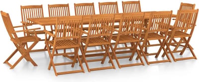 vidaXL - 13-delige - Tuinset - 280x90x75 - cm - massief - acaciahout