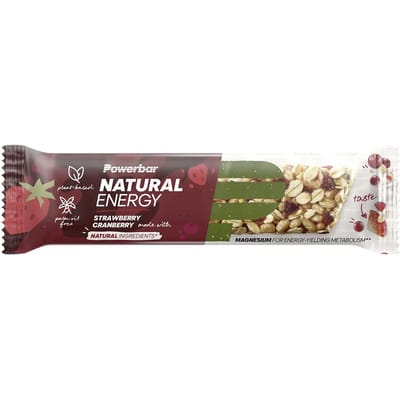Powerbar Vegan energiereep | Natural Energy Bar | Strawberry & Cranberry 18x40g
