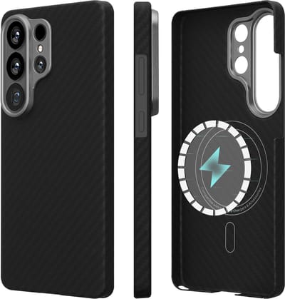 kalibri Hoes voor Samsung Galaxy S26 Ultra Hoes - Aramide Telefoonhoes - Cover Case - Compatibel met MagSafe mat zwart