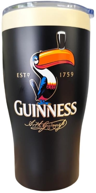 Dailygoods- Reisbeker Geïsoleerd - Guinness Thema - Cadeau voor Fans - Uniek Ontwerp - Perfect voor Feestdagen - Officieel Gelicentieerd - Drinkbeker