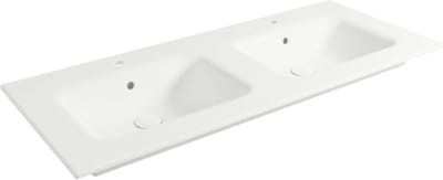 Saqu Fluente Wastafel 2 bak 2 krg 121x51x1 cm Glans Wit