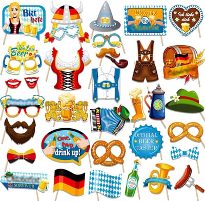 Dailygoods- Foto-rekwisieten 35 Stuks - Oktoberfest Decoratieset