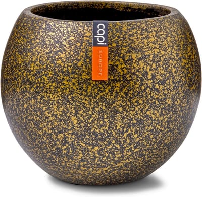 Capi Europe - Vaas bol Terrazzo Gold - 12x10 - Goud - Opening Ø9 - Bloempot voor binnen - 5 jaar garantie - BTZG109