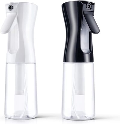 Waterspuit verstuiver - 2 stuks - 200ML - Waterspuitflessen -Haarsprayfles - Waterspuit Fijne Mist Verstuiver - Sprayflacon - Plantenspuit - 19.4*5.5cm - Voor haar, planten, haarsalon, huidverzorging, reiniging - Wit+Zwart
