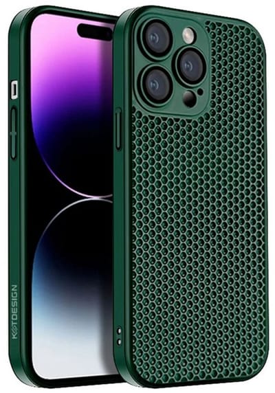 Cityhoesje - iPhone 15 Pro Max - Kstdesign Icenets - Series Backcover, Heat Dissipation Hard - Groen