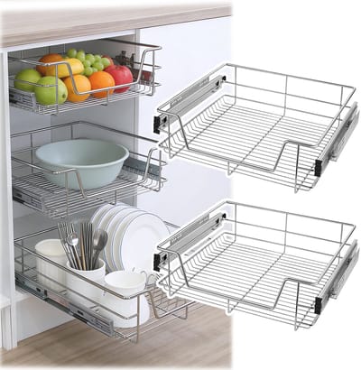 ACXIN Telescoop Lade Keukenkast Uittrekbare Kastlade - 2 Stuks - 60cm Kastbreedte - Volledig Uittrekbaar