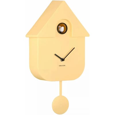 Karlsson Wandklok Modern Cuckoo - Geel - 21,5x8,5x41cm - Wandklok Modern