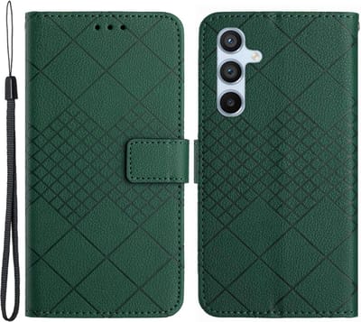 Coverup Hoesje - Geschikt voor Samsung Galaxy S24 Hoesje - Coverup Rhombus Book Case - Groen