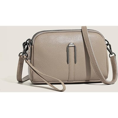 Leren Tas Luxe Dames Crossbody Tas voor Vrouw Vrouwelijk Effen Kleur Clutch Telefoontas Schoudertas Messenger Bag gray
