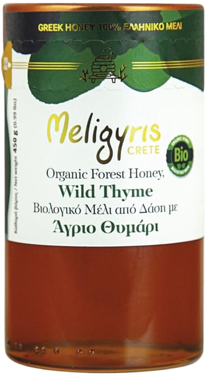 Meligyris Griekse Biologische Honing - Wilde Tijmhoning - Rauwe Honing - Onbewerkt & Puur - 450g