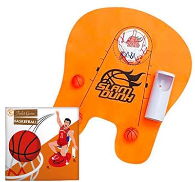 Basketbal Toiletspel | Compleet Speelset voor Toiletten | Grappige Activiteit voor op het Toilet | Inclusief 3 Mini Basketballen en Net met Zuignappen