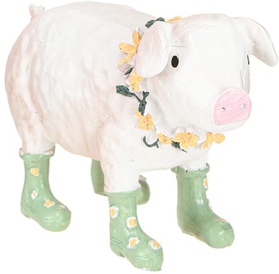 Decoratief varkentje met rubberlaarzen – Grappig boerderijfiguurtje me