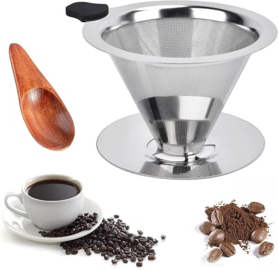Solidchoice - RVS Koffiefilter met Mini Koffielepel, Herbruikbaar en Duurzaam