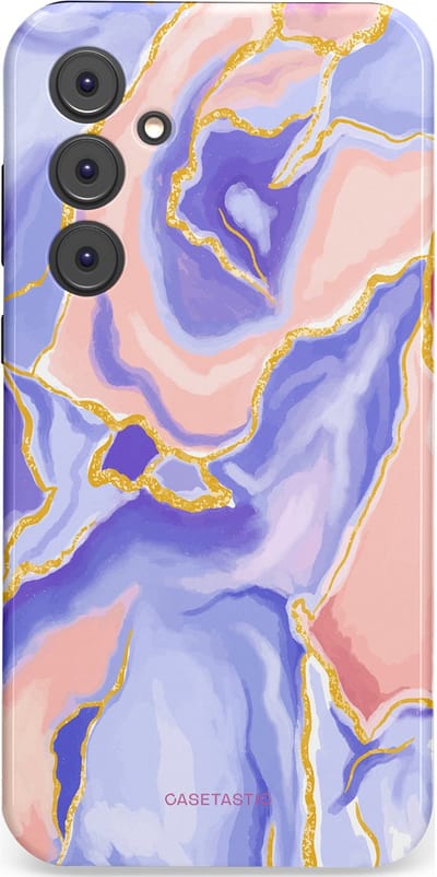 Casetastic hoesje geschikt voor Samsung Galaxy A35 - Dubbellaagse bescherming - Riviergloed - Fashion Case - Lavendel Lichtgrijs Zand Lichtroze
