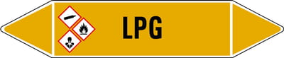 LPG leidingmarkering op vel 75 x 17 mm - 8 per vel