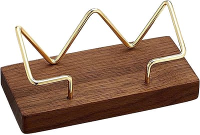Houten Kaarthouder - Visitekaarthouder Bureau - Werkruimte Organiseren - Stevige Houten Structuur - 11.9 x 5.8 x 5.2 cm - Meerkleurig