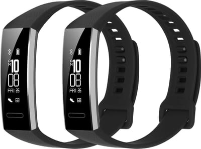 kwmobile 2x horlogebandjes geschikt voor Huawei Band 2 / Band 2 Pro bandje - Smartwatch bandjes van TPU - Activity tracker horloge band in mat zwart / mat zwart
