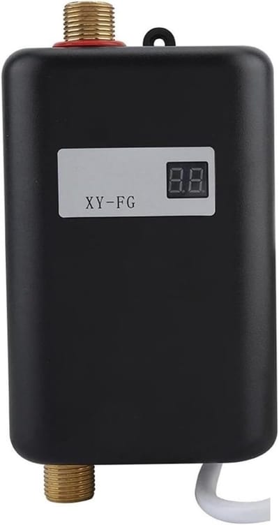 Elektrische Waterverwarmer - Doorstromer Boiler - Direct Warm Water - 3 Seconden Opwarmen - 20 x 10.5 cm - Nero