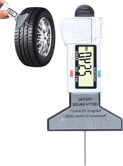 Bandenprofieldieptemeter - Digitale Meter - Profiel Meten - Hoge Precisie - 0-25.4 mm - Zwart