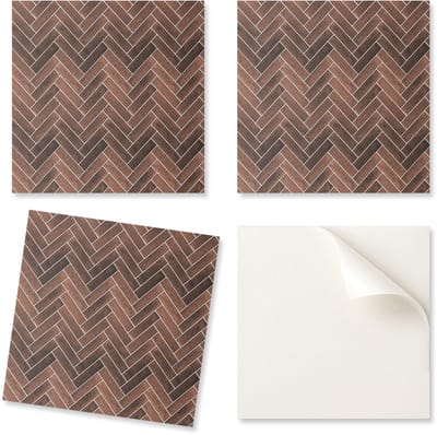 Decoratieve tegels met afbeeldingen, zelfklevend, houtnerfpatroon, 4x50x50 cm