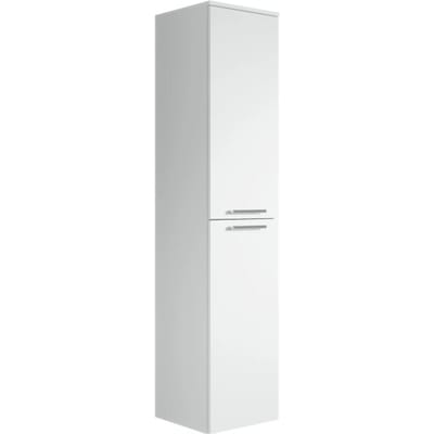 Badplaats Badkamerkast Saturnus 35 x 35 x 130 cm – Wit Mat – Hangende Kolomkast met Twee Deuren