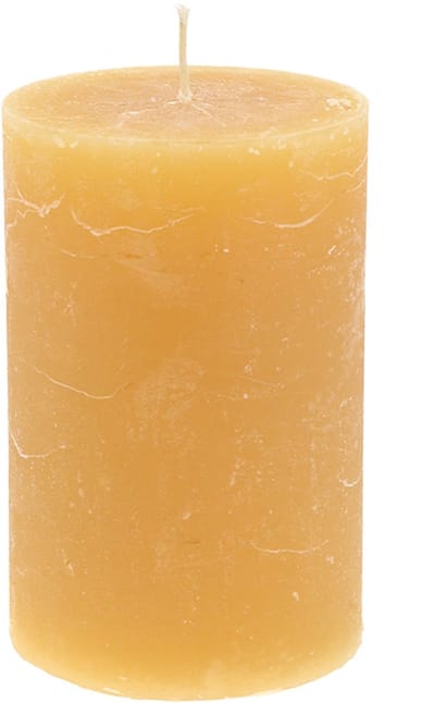 Effen pilaarkaarsen, honingkleurig, 60×100mm, 4 stuks - Natuurlijke ta