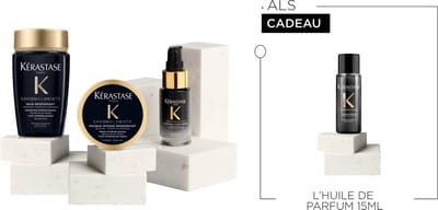 Kérastase Chronologiste Trio Mini - Regenererende Routine voor Haar Verzwakt door Tekenen van Veroudering – Bain Régénérant 80ml, Masque Intense Régénérant 75ml, Overnight Youth Serum 30ml + Chronologiste L'Huile de Parfum 15ml Cadeau
