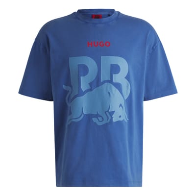 Hugo Unisex volwassen RB F1 Racing Grafisch T-Shirt met opdruk (Medium Blauw)