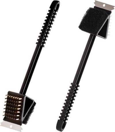 Bbq accesoires-2 stuks bbq borstel-Grillborstel voor buitengrillen - 3-in-1 grillreinigingsborstel en schraper Grillborstel Veilige grillreinigingstool - 2-pack - 36x7x7,5cm