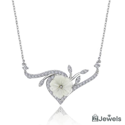 OZ Jewels – Klimmende Betovering Bloemen Ketting – Zilver – Dames