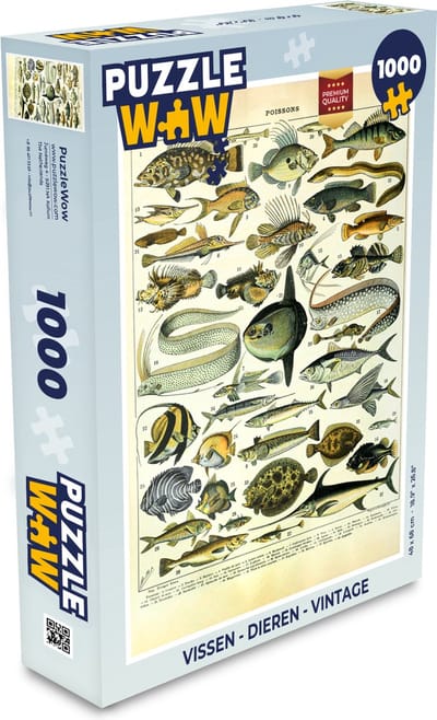 Puzzel Adolphe Millot - Kunst - Vintage - Vissen - Dieren - Legpuzzel - Puzzel 1000 stukjes volwassenen