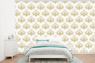Behang - Fotobehang Patroon - Bloemen - Art Nouveau - Breedte 345 cm x hoogte 220 cm