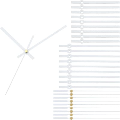 Handen Kit, 10 Set Klok Mechanisme Beweging Aluminium Wandklok Onderdelen Vervanging voor Reparatie DIY, Wit, A07