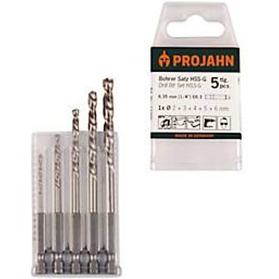 Projahn spiraalboorset, HSS-G, 5-delig, zeskantschacht E6.3, Ø 2-3-4-5-6 mm