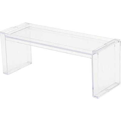 Étagère de rangement de bureau transparente et empilable en plastique pour cosmétiques white